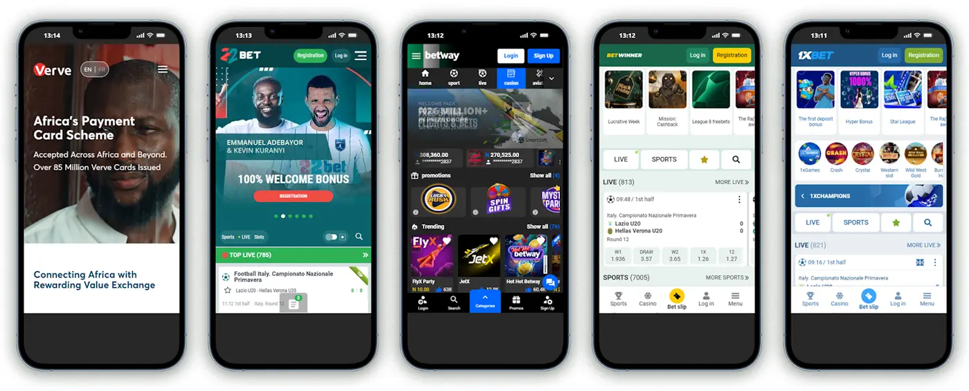 Mobile betting apps and Verve Screenshot